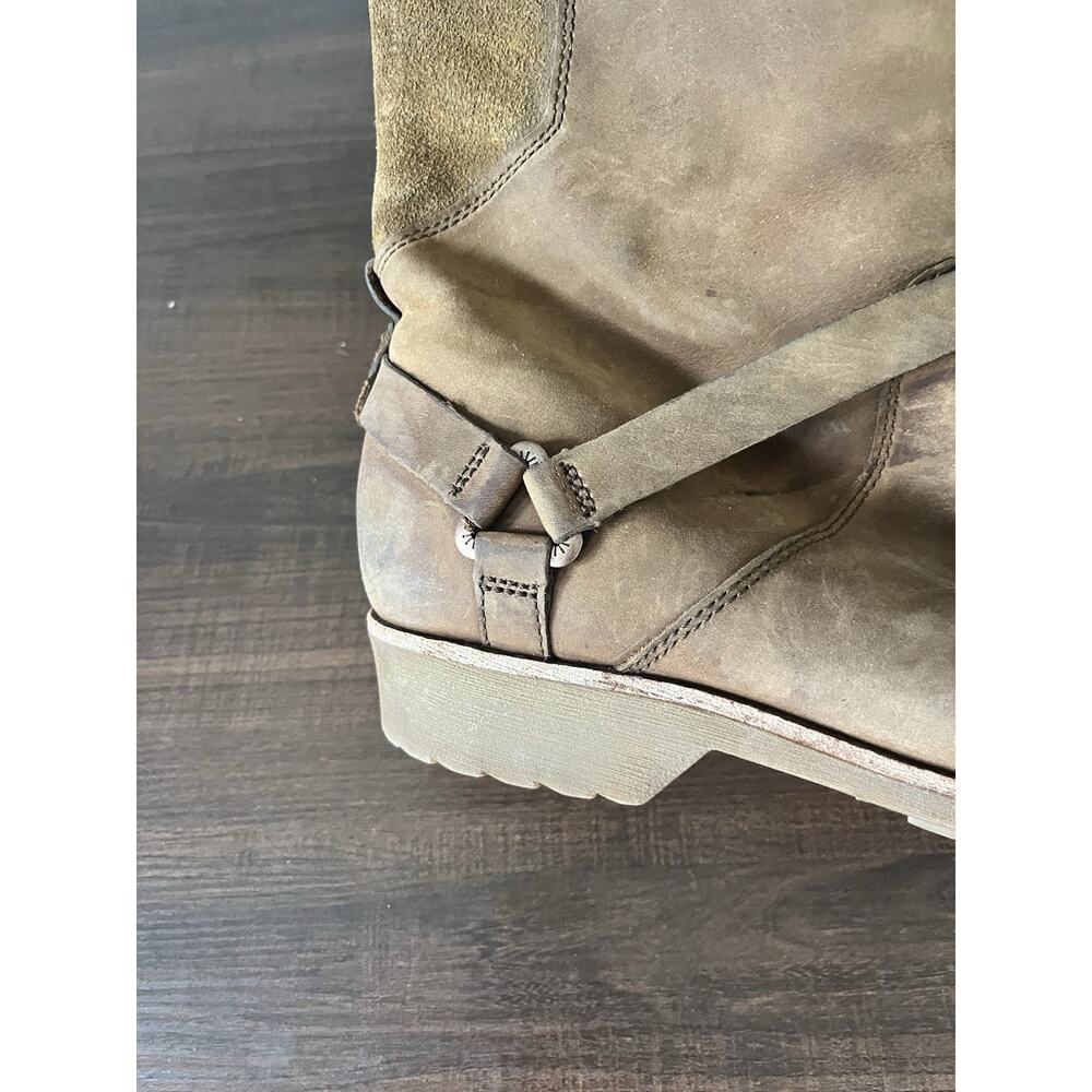 TEVA DE LA VINA WATERPROOF LEATHER TALL BOOTS US 8.5 WOMENS BROWN SIDE ZIP BOOT - Picture 2 of 12